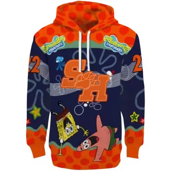 custom sam houston bearkats spongebob patrick star orange navy hoodie best selling
