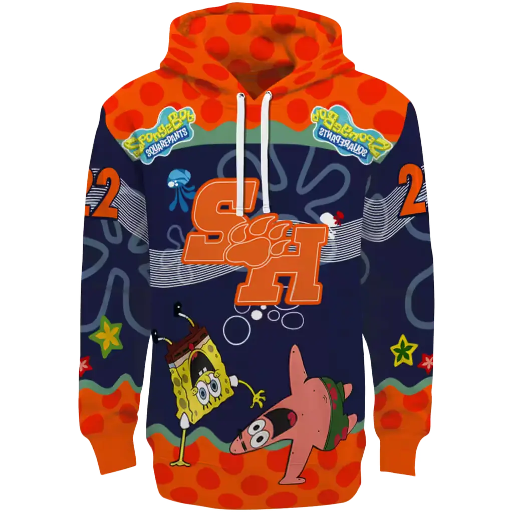 custom sam houston bearkats spongebob patrick star orange navy hoodie best selling custom sam houston bearkats spongebob patrick star orange navy hoodie best selling