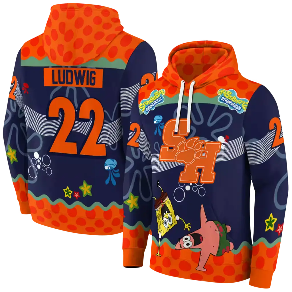custom sam houston bearkats spongebob patrick star orange navy hoodie fashion forward custom sam houston bearkats spongebob patrick star orange navy hoodie fashion forward