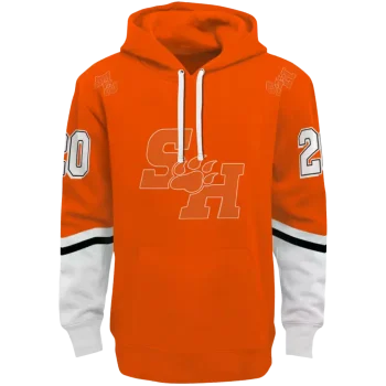 custom sam houston bearkats striped sleeves orange hoodie best selling