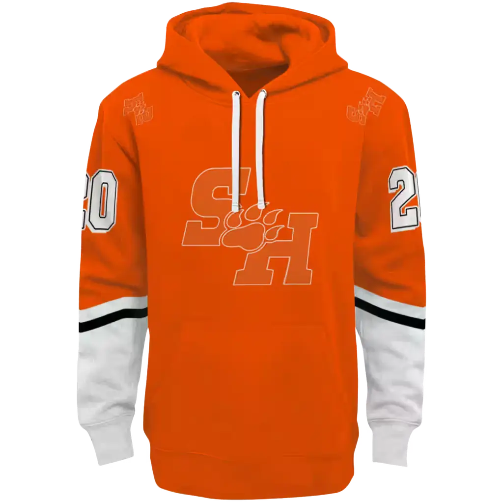 custom sam houston bearkats striped sleeves orange hoodie best selling custom sam houston bearkats striped sleeves orange hoodie best selling