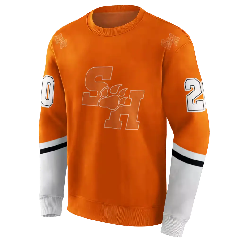 custom sam houston bearkats striped sleeves orange hoodie new arrival custom sam houston bearkats striped sleeves orange hoodie new arrival