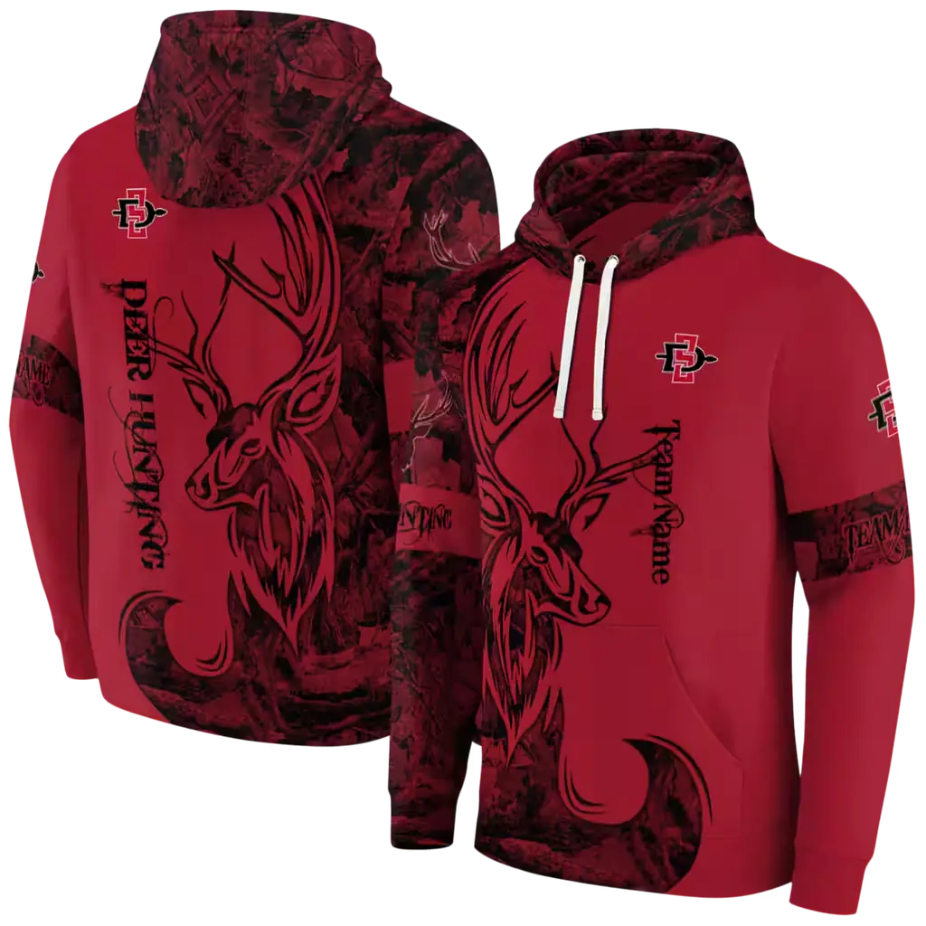 custom san diego state aztecs deer silhouette red hoodie fashion forward custom san diego state aztecs deer silhouette red hoodie fashion forward