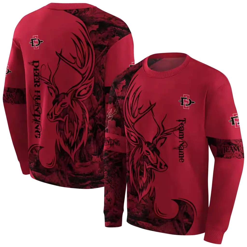 custom san diego state aztecs deer silhouette red hoodie premium grade custom san diego state aztecs deer silhouette red hoodie premium grade