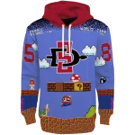 custom san diego state aztecs mario blue black hoodie best selling