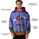 custom san diego state aztecs mario blue black hoodie best selling