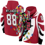 custom san diego state aztecs puzzle pieces red hoodie best selling