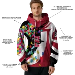 custom san diego state aztecs puzzle pieces red hoodie best selling