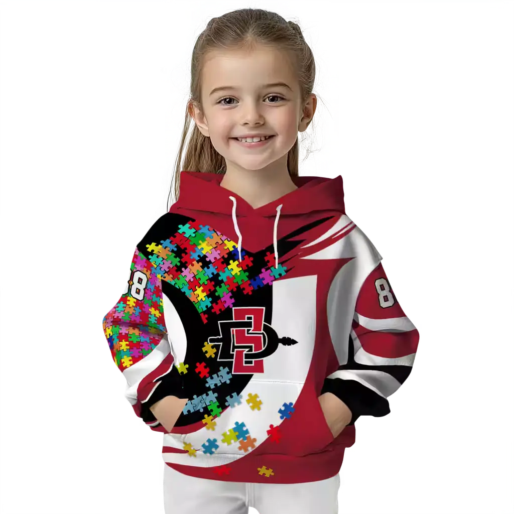 custom san diego state aztecs puzzle pieces red hoodie top rated custom san diego state aztecs puzzle pieces red hoodie top rated