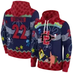 custom san diego state aztecs spongebob patrick star red navy hoodie best selling