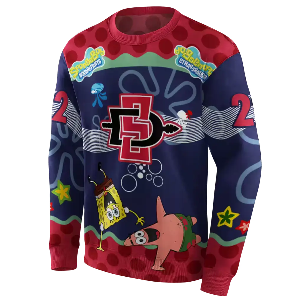 custom san diego state aztecs spongebob patrick star red navy hoodie new arrival custom san diego state aztecs spongebob patrick star red navy hoodie new arrival