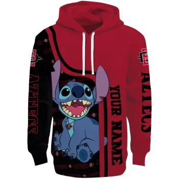 custom san diego state aztecs stitch red hoodie best selling