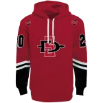 custom san diego state aztecs striped sleeves red hoodie best selling