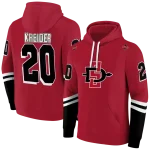 custom san diego state aztecs striped sleeves red hoodie best selling