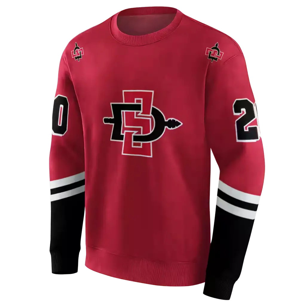 custom san diego state aztecs striped sleeves red hoodie new arrival custom san diego state aztecs striped sleeves red hoodie new arrival