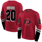 custom san diego state aztecs striped sleeves red hoodie best selling