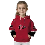 custom san diego state aztecs striped sleeves red hoodie best selling