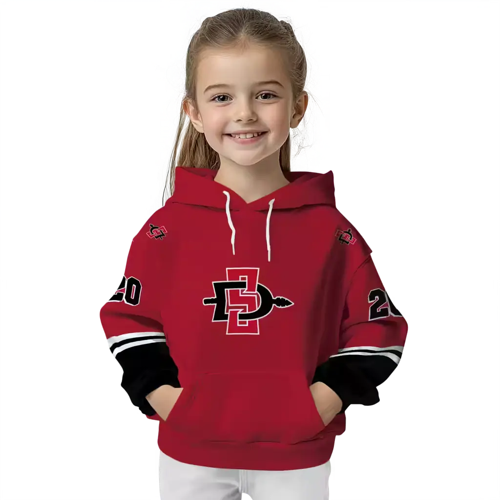 custom san diego state aztecs striped sleeves red hoodie top rated custom san diego state aztecs striped sleeves red hoodie top rated