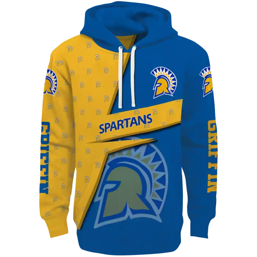 custom san jose state spartans abstract shape blue hoodie best selling custom san jose state spartans abstract shape blue hoodie best selling