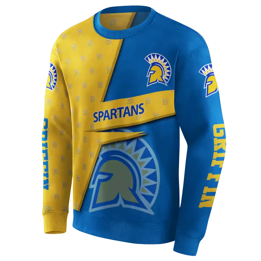 custom san jose state spartans abstract shape blue hoodie new arrival custom san jose state spartans abstract shape blue hoodie new arrival