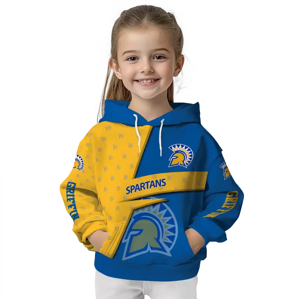 custom san jose state spartans abstract shape blue hoodie top rated custom san jose state spartans abstract shape blue hoodie top rated