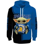 custom san jose state spartans baby yoda blue black hoodie best selling