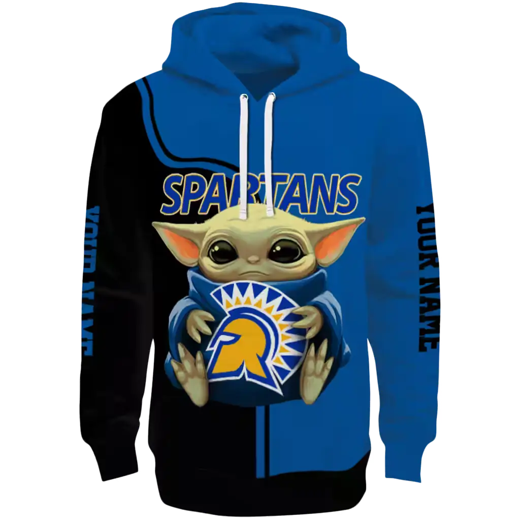 custom san jose state spartans baby yoda blue black hoodie best selling custom san jose state spartans baby yoda blue black hoodie best selling