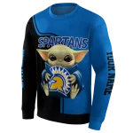 custom san jose state spartans baby yoda blue black hoodie best selling