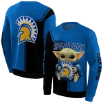 custom san jose state spartans baby yoda blue black hoodie best selling