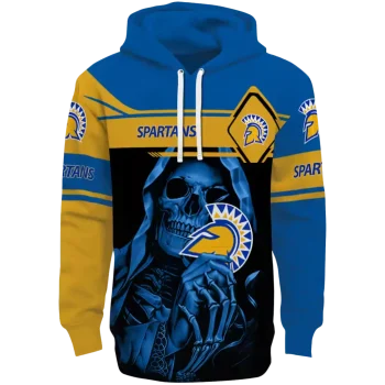 custom san jose state spartans grim reaper blue black hoodie best selling