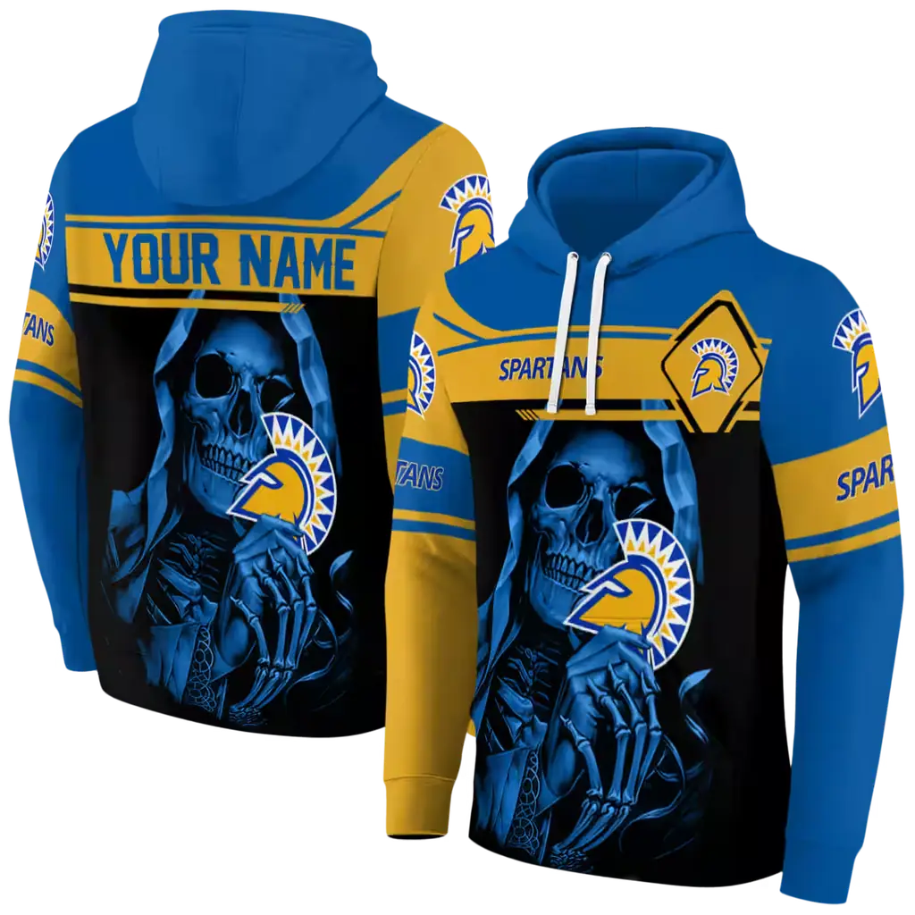 custom san jose state spartans grim reaper blue black hoodie fashion forward custom san jose state spartans grim reaper blue black hoodie fashion forward