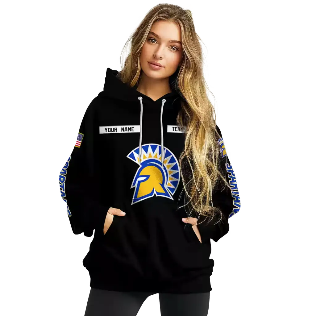 custom san jose state spartans punisher skull black hoodie high quality custom san jose state spartans punisher skull black hoodie high quality