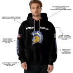 custom san jose state spartans punisher skull black hoodie best selling