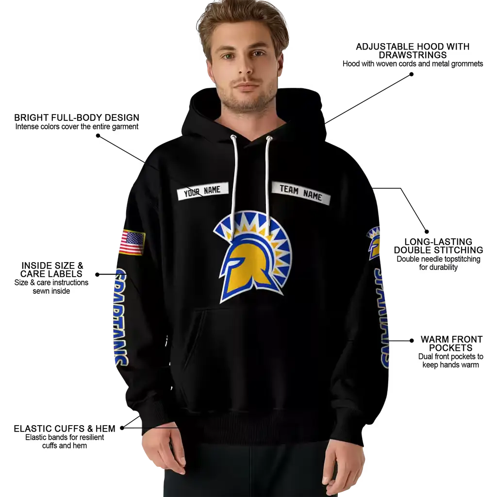custom san jose state spartans punisher skull black hoodie latest model custom san jose state spartans punisher skull black hoodie latest model