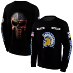 custom san jose state spartans punisher skull black hoodie best selling