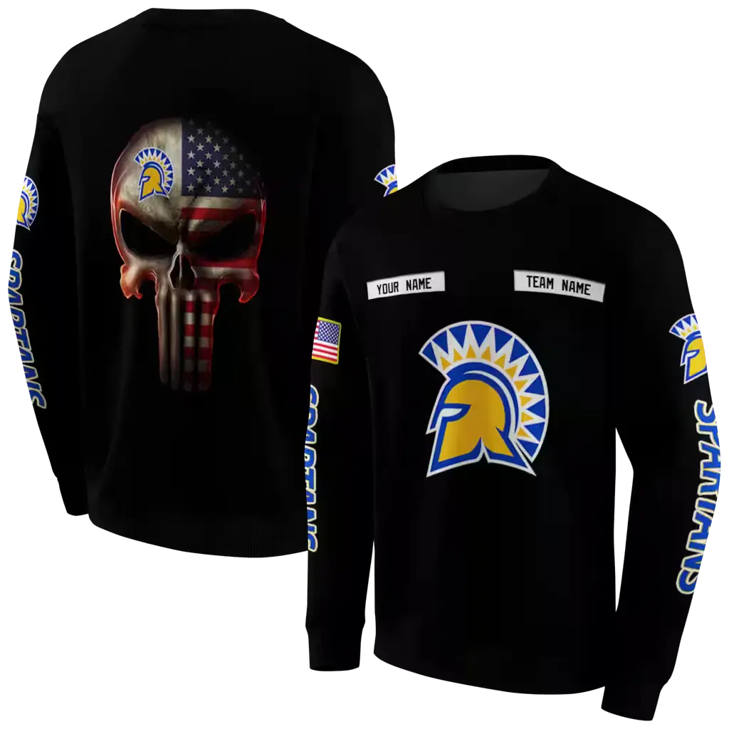 custom san jose state spartans punisher skull black hoodie premium grade custom san jose state spartans punisher skull black hoodie premium grade
