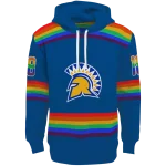 custom san jose state spartans rainbow stripes blue hoodie best selling