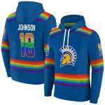 custom san jose state spartans rainbow stripes blue hoodie best selling