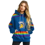 custom san jose state spartans rainbow stripes blue hoodie best selling