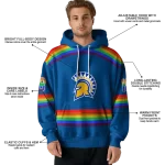 custom san jose state spartans rainbow stripes blue hoodie best selling