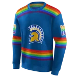 custom san jose state spartans rainbow stripes blue hoodie best selling