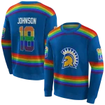 custom san jose state spartans rainbow stripes blue hoodie best selling