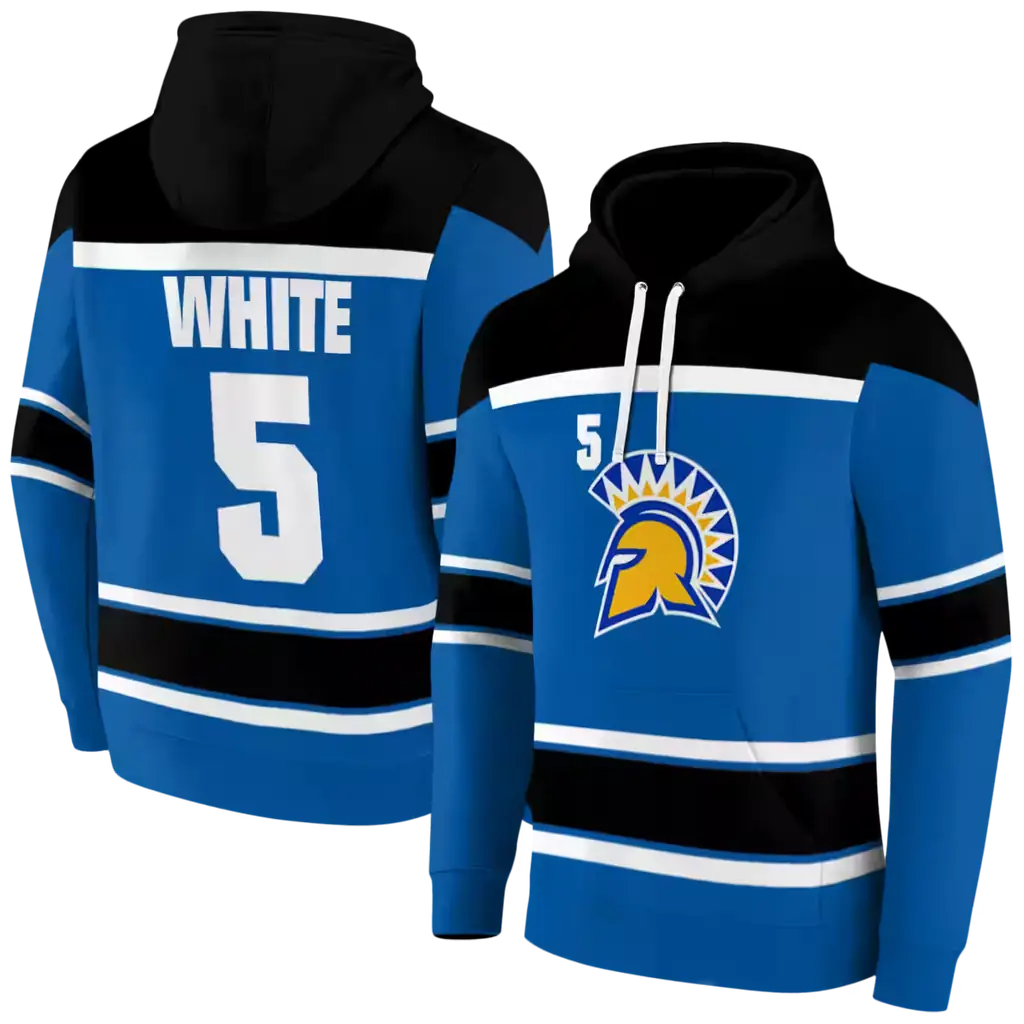 custom san jose state spartans striped pattern blue hoodie fashion forward custom san jose state spartans striped pattern blue hoodie fashion forward