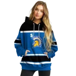 custom san jose state spartans striped pattern blue hoodie best selling