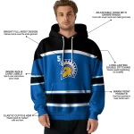 custom san jose state spartans striped pattern blue hoodie best selling