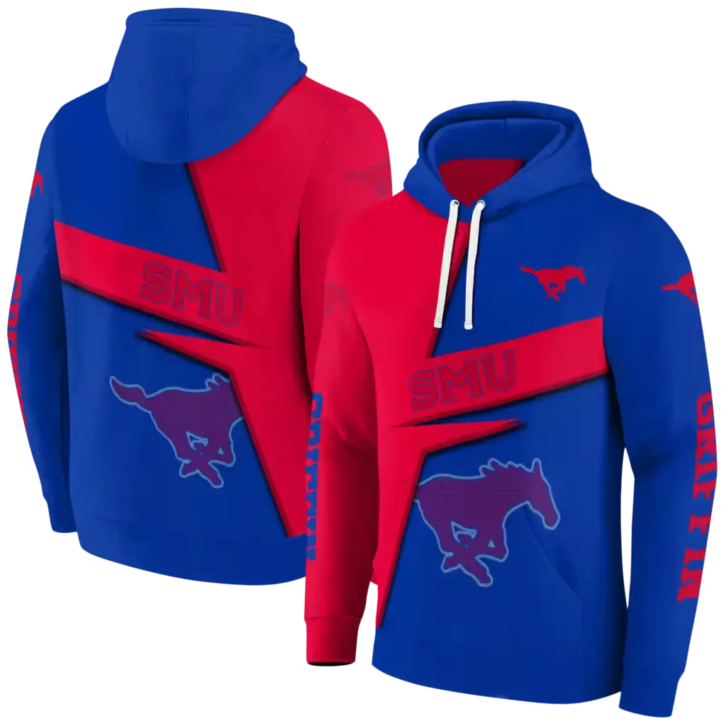 custom smu mustangs abstract shape blue hoodie fashion forward custom smu mustangs abstract shape blue hoodie fashion forward