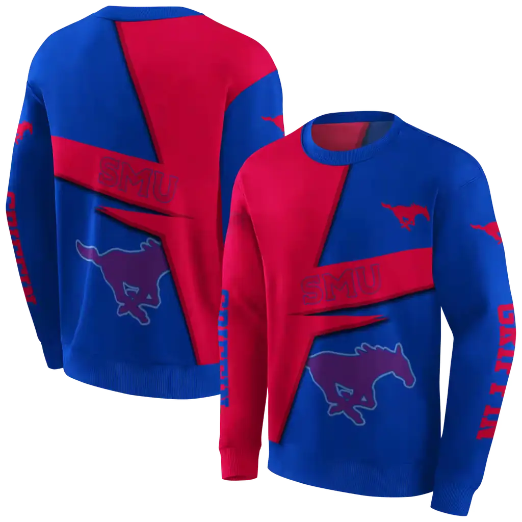 custom smu mustangs abstract shape blue hoodie premium grade custom smu mustangs abstract shape blue hoodie premium grade