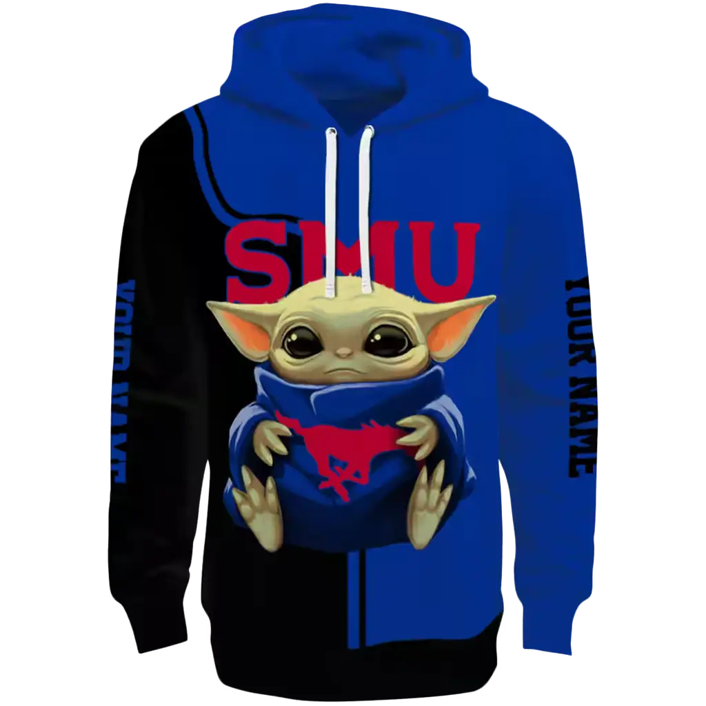 custom smu mustangs baby yoda blue black hoodie best selling custom smu mustangs baby yoda blue black hoodie best selling