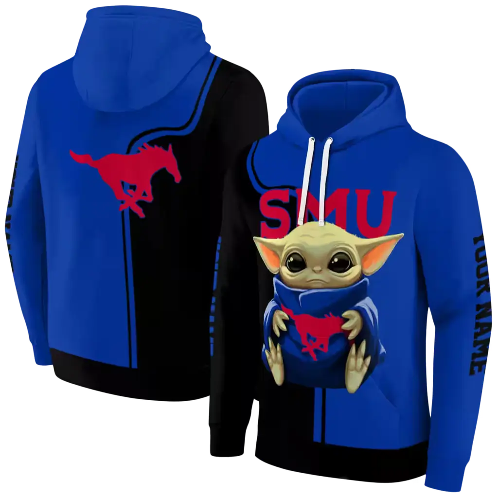 custom smu mustangs baby yoda blue black hoodie fashion forward custom smu mustangs baby yoda blue black hoodie fashion forward
