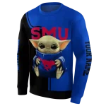 custom smu mustangs baby yoda blue black hoodie best selling